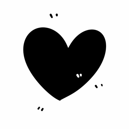 hand drawn heart. love icon. illustration on white backgroundの写真素材