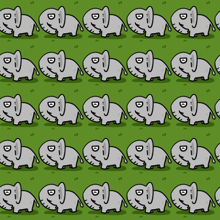 seamless pattern of funny elephantの写真素材