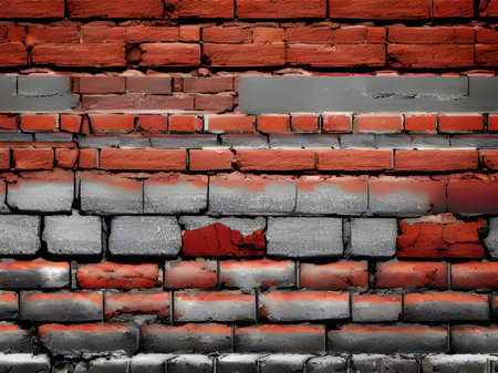 background of an old brick wall texture with cracks and scratchesの素材