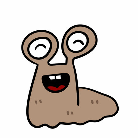 cartoon doodle happy slugの写真素材