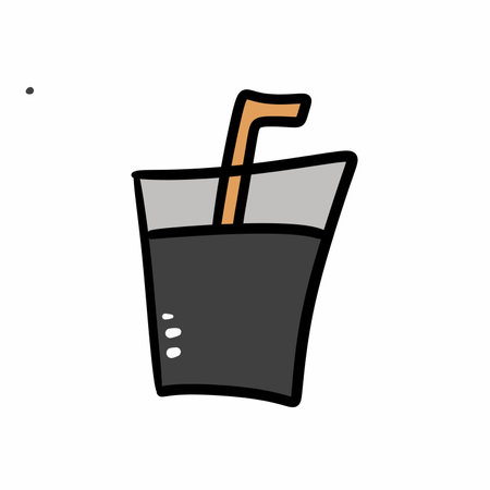 coffee drink cartoon on white backgroundの写真素材