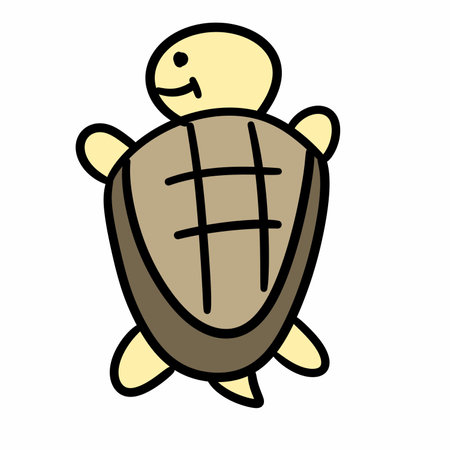 cute turtle, doodle cartoon characterの写真素材