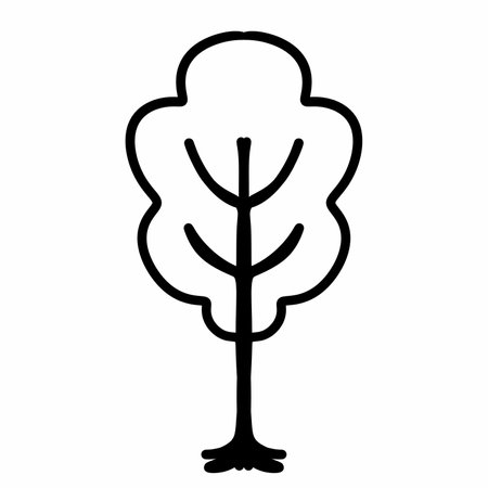 tree icon. thin line sign. isolated contour symbol illustrationの写真素材