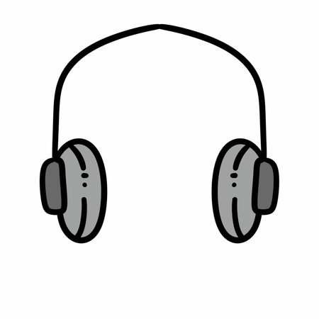 art headphones cartoon icon illustrationの写真素材