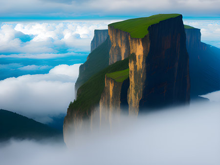beautiful landscape of the mountainsの素材