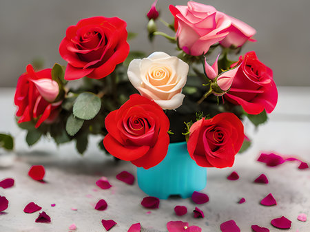 red rose with a bouquetの素材