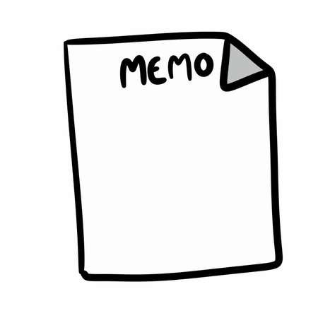 a cartoon doodle style of a note with a messageの写真素材