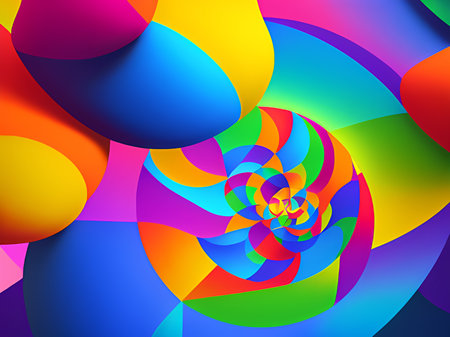 abstract background, multicolored geometric shapes of colorful curve, modern art, design for your text, 3d illustrationの素材