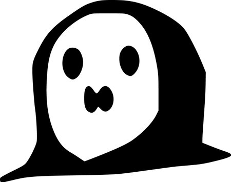 halloween ghost cartoon icon in outline styleの写真素材