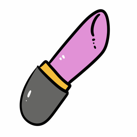 cartoon doodle lipstick on white backgroundの写真素材