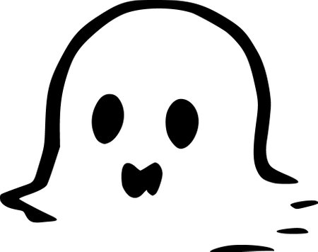 halloween ghost cartoon icon in outline styleの写真素材