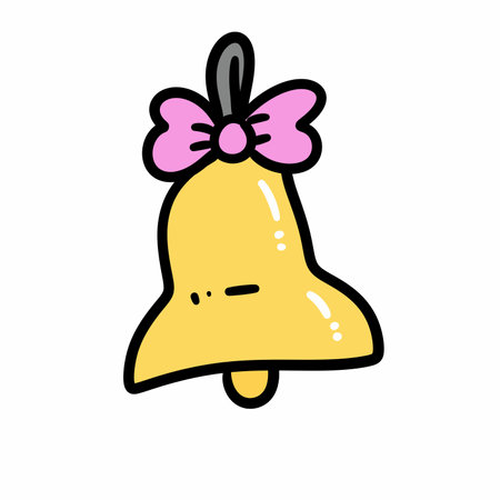 cute, funny and happy bell cartoon  illustrationの写真素材