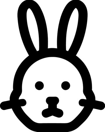 animal face rabbit icon in outline styleの写真素材