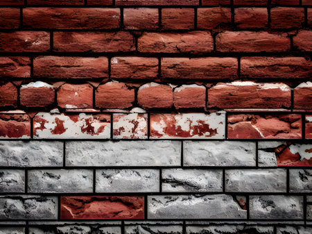 close up red brick wall texture backgroundの素材