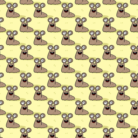 cute cartoon monster seamless patternの写真素材