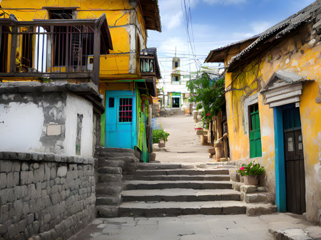 old house in the city of barcelona, spainの素材