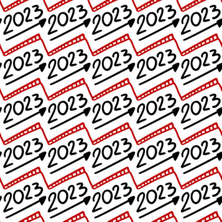 seamless pattern of number 2023の写真素材