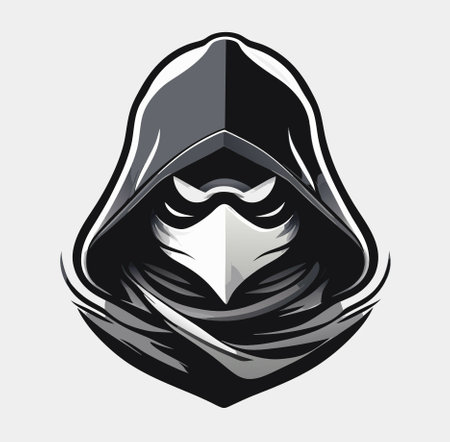 illustration of a helmet and skull bandit monsterの写真素材