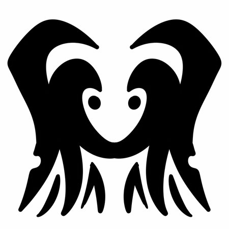 tribal pattern tattoo monster head, mascot, gothic, scary, chest tattoo, back tattooの写真素材