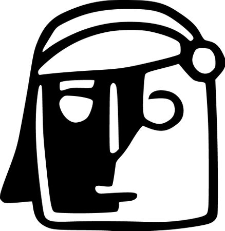 avatar head man icon in solid styleの写真素材