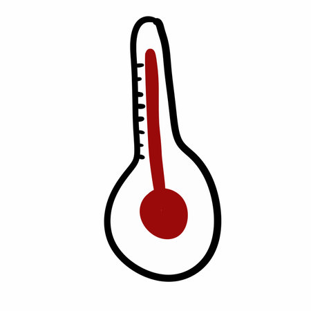 art thermometer icon, cartoon style