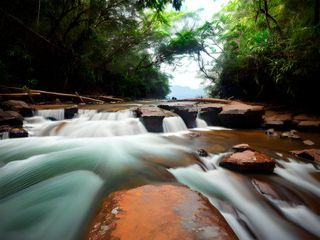 Warterfall in Karnchanaburi Province Thailandの素材