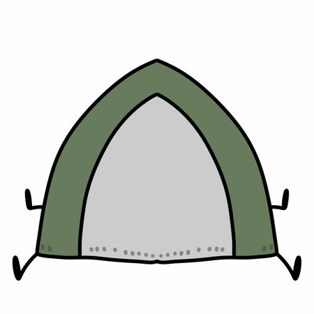 Camping travel tent equipment cartoonの写真素材