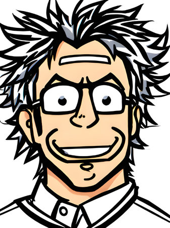 cartoon man on white backgroundの素材