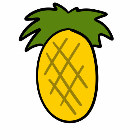 pineapple fruit icon, outline styleの写真素材