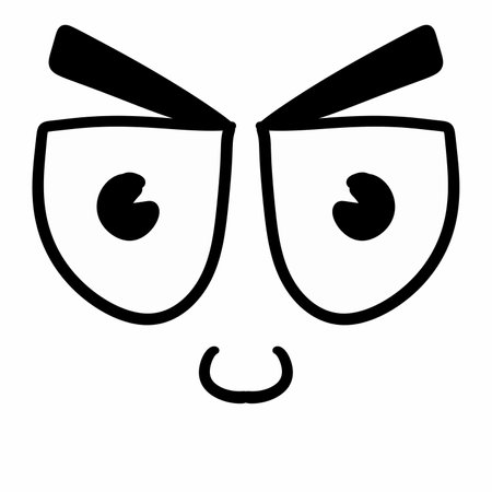 cartoon emoji with a black eyesの写真素材