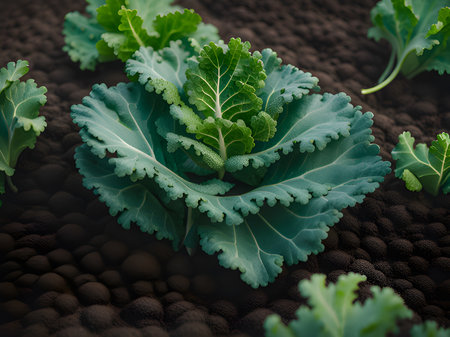 cabbage plant in the gardenの素材