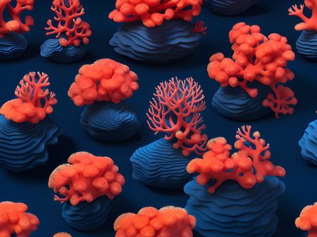 underwater background with coral, coral reef, sea plantsの素材