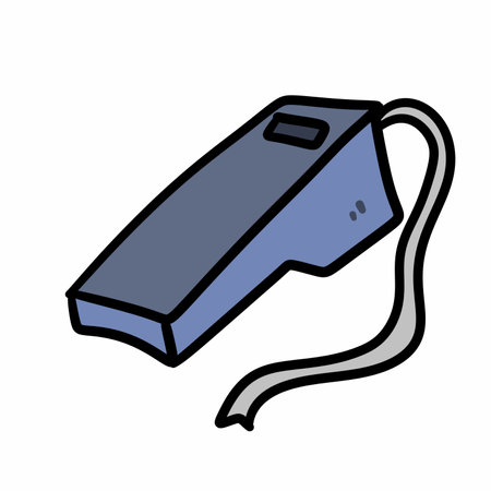 illustration of cartoon blue whistleの写真素材