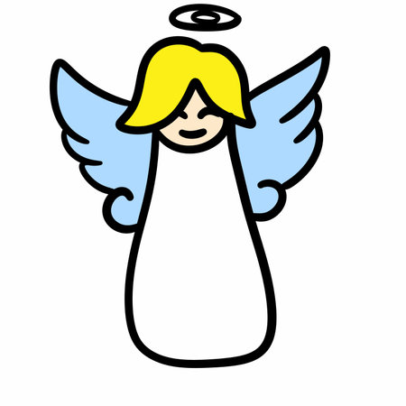 angel with a wing on white backgroundの写真素材