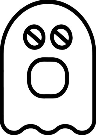 halloween ghost ghost icon in outline styleの写真素材