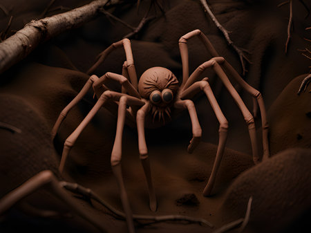 halloween spider on a dark background 3dの素材