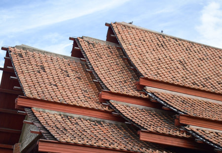 roof tile in the city of thailandの写真素材