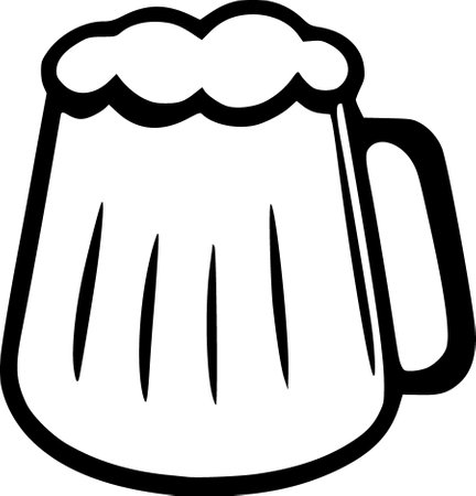 beer mug glass icon in outline styleの写真素材