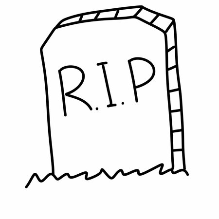 tombstone with a cross icon, outline styleの写真素材