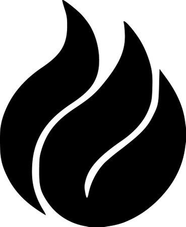 fire flame icon in solid styleの写真素材
