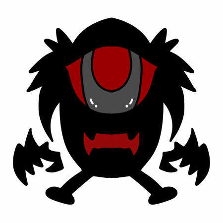 art cartoon angry black monsterの写真素材