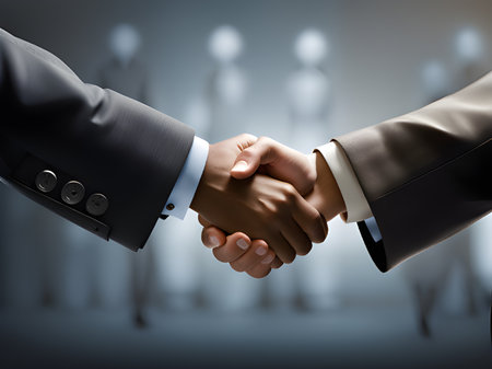handshake of two men. business cooperation conceptの素材