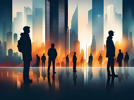 business people in the cityの素材