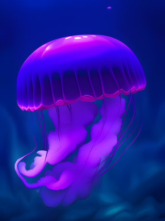 jellyfish on a dark backgroundの素材