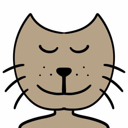 cartoon cat icon on white backgroundの写真素材