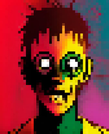 pixel skull. illustration. pixel artの写真素材