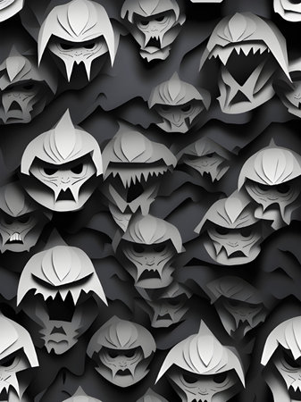 halloween background with black and white bats, illustrationの素材