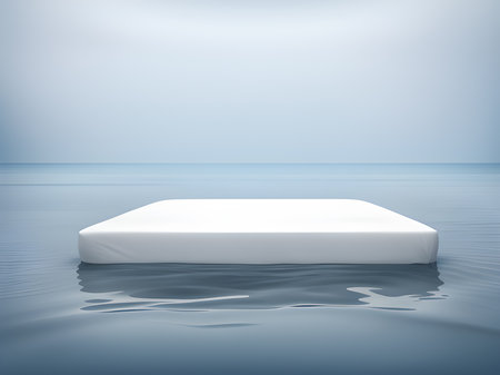 white mattress on a sea background. 3d renderの素材