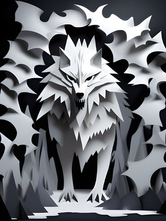 white monster on a dark backgroundの素材