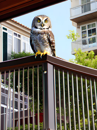 bird on the roof of the houseの素材
